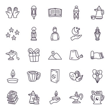 Bayram Mübarek satır biçimi simgesi seti