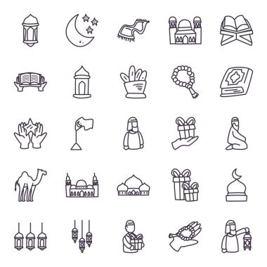 Bayram Mübarek satır biçimi simgesi seti