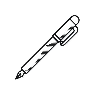 Mutlu Babalar Günü konsepti, zarif kalem simgesi, satır tarzı