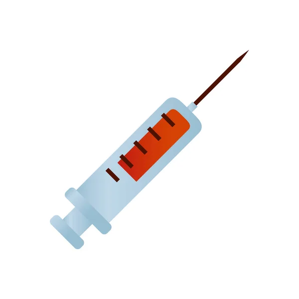 Kreslená injekční stříkačka s ikonou krve, styl gradientu — Stockový vektor
