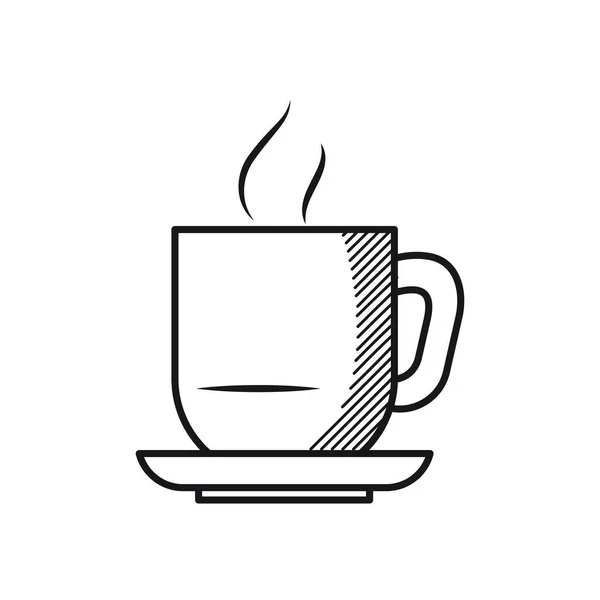Kávésbögre ikon, vonalstílus — Stock Vector