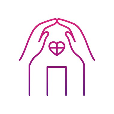 Ev konsepti, ev ve el yapımı çatı, gradyan tarzı