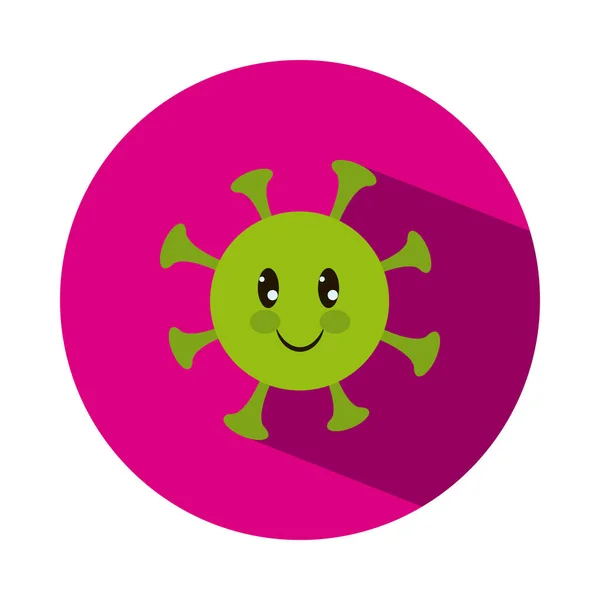Conceito de coronavírus Emoji, ícone sorridente vírus coronavírus feliz, estilo bloco — Vetor de Stock