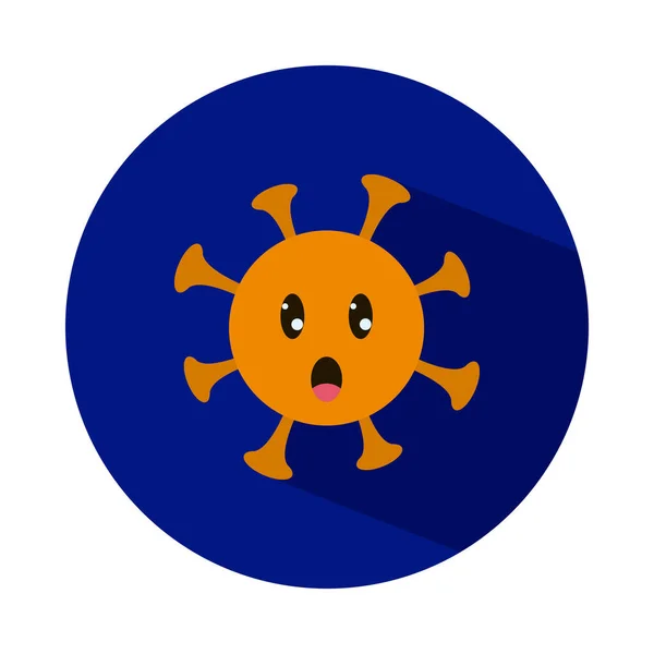 Coronavirus emoji icona sorpresa, stile blocco — Vettoriale Stock