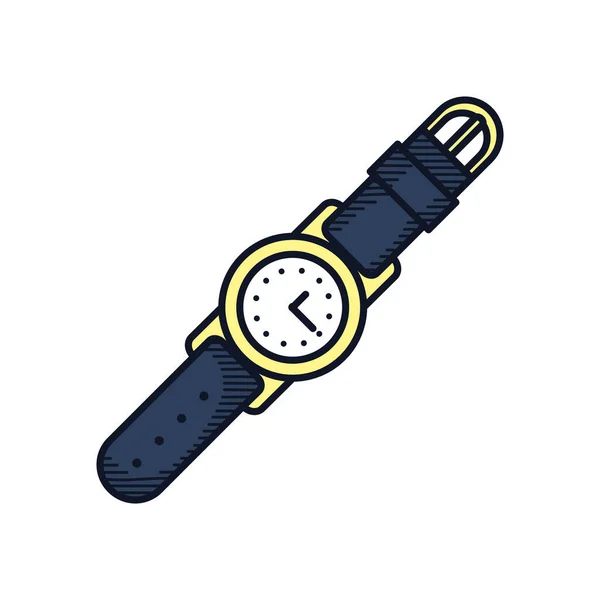 Icono de reloj casual, línea y estilo de relleno — Vector de stock