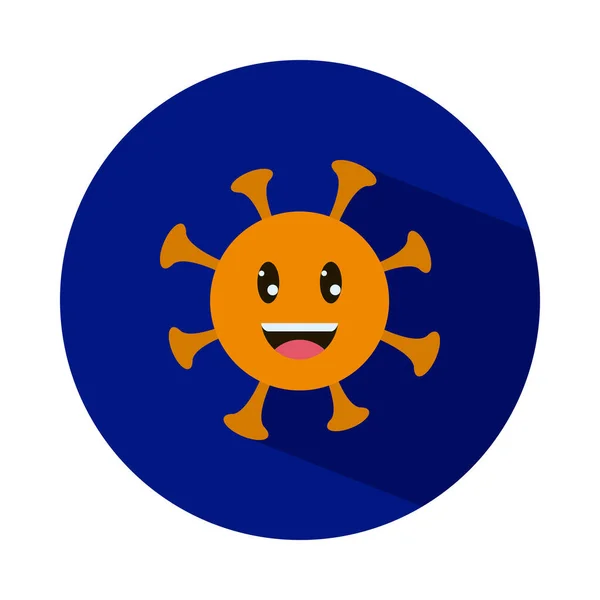 Concetto di Emoji coronavirus, emoji felice coronavirus rosso, stile blocco — Vettoriale Stock