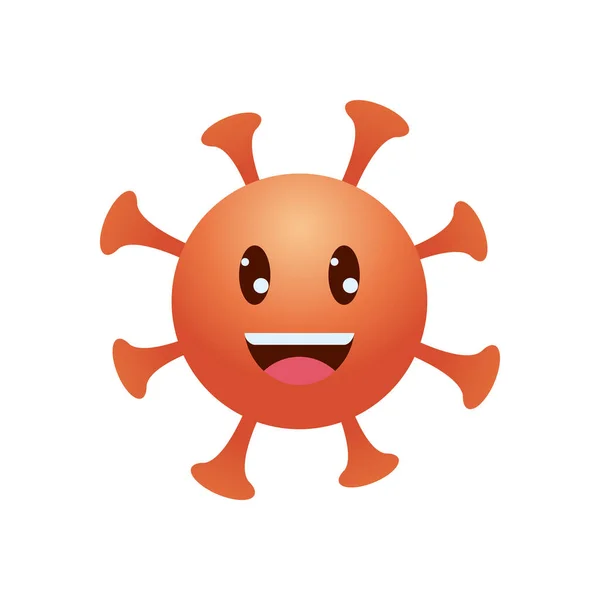 Emoji coronavirus concept, red coronavirus happy emoji, gradient style — Stock Vector