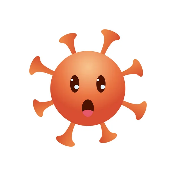 Coronavirus emoji surprised icon, gradient style — Stock Vector