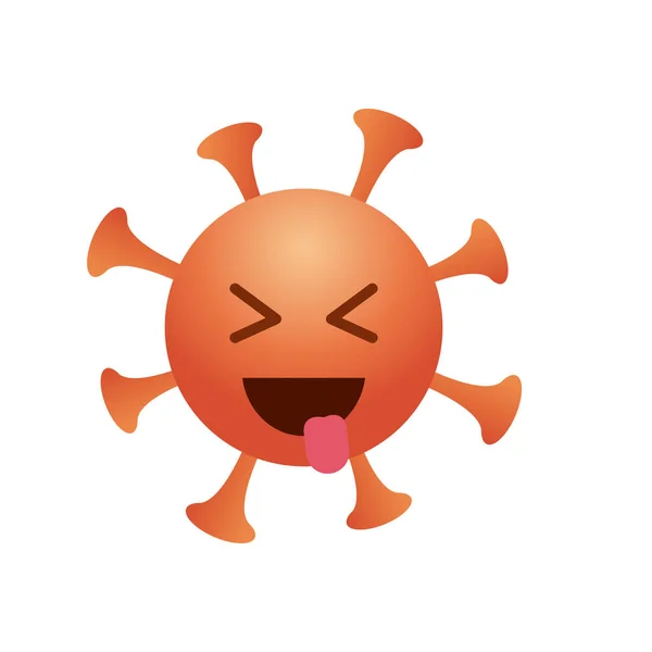 Emoji coronavirus concetto, cornavirus emoji bloccato fuori lingua, stile gradiente — Vettoriale Stock