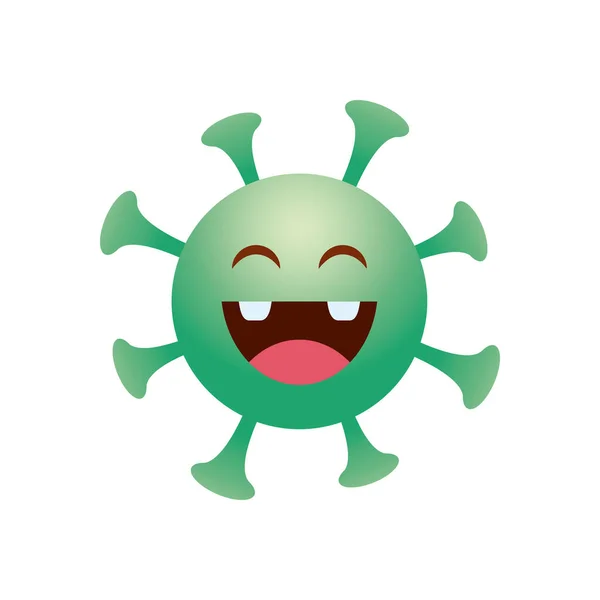 Emoji covid 19 concept, emoji coronavirus virus glimlach pictogram, gradiënt stijl — Stockvector