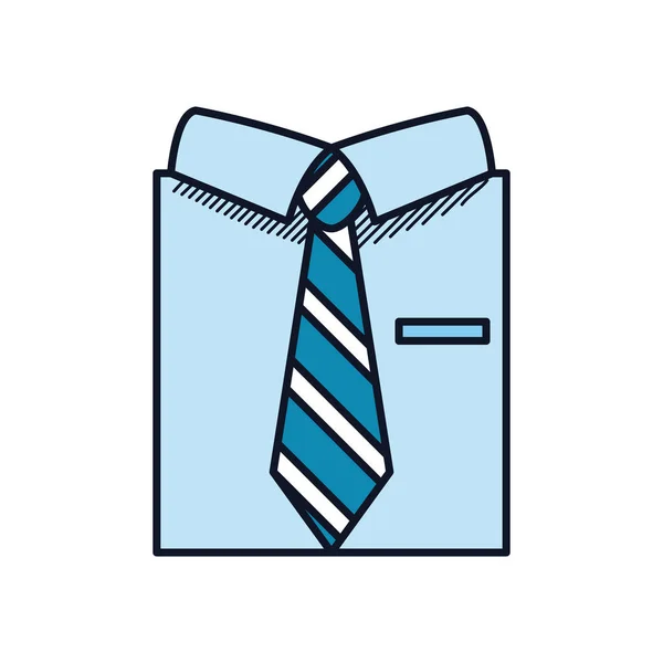 Concepto de feliz día de los padres, camisa elegante con icono de corbata, línea y estilo de relleno — Vector de stock