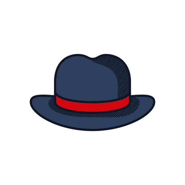 Happy otců den koncept, elegantní klobouk ikona, linka a styl výplně — Stockový vektor