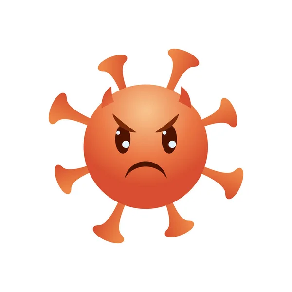 Coronavirus icona emoji arrabbiato, stile gradiente — Vettoriale Stock