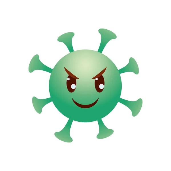 Emoji coronavirus concept, angry coronavirus emoji icon, gradient style — Stock Vector