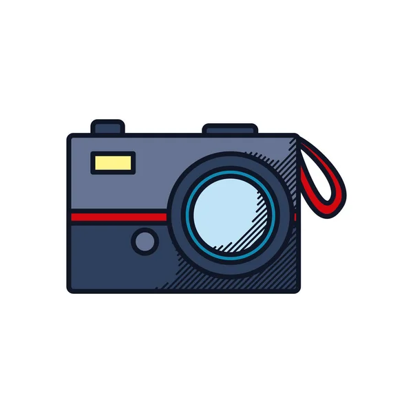Photographic camera icon, line and fill style — Stock Vector