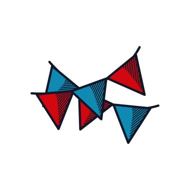 Mutlu Babalar Günü konsepti, dekoratif flamalar simgesi, satır ve dolgu stili