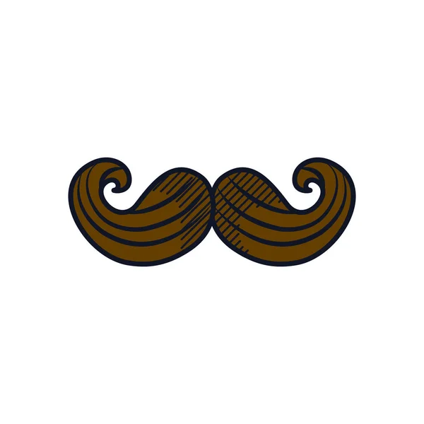 Ícone de bigode, linha e estilo de preenchimento —  Vetores de Stock