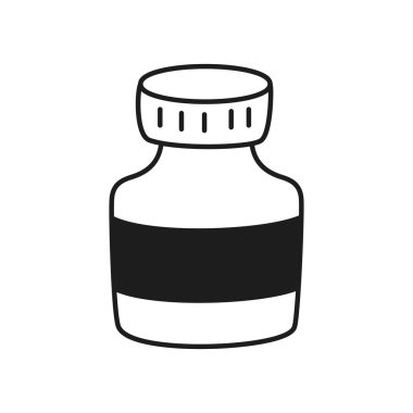 Sabit konsept, mürekkep şişesi simgesi, satır biçimi