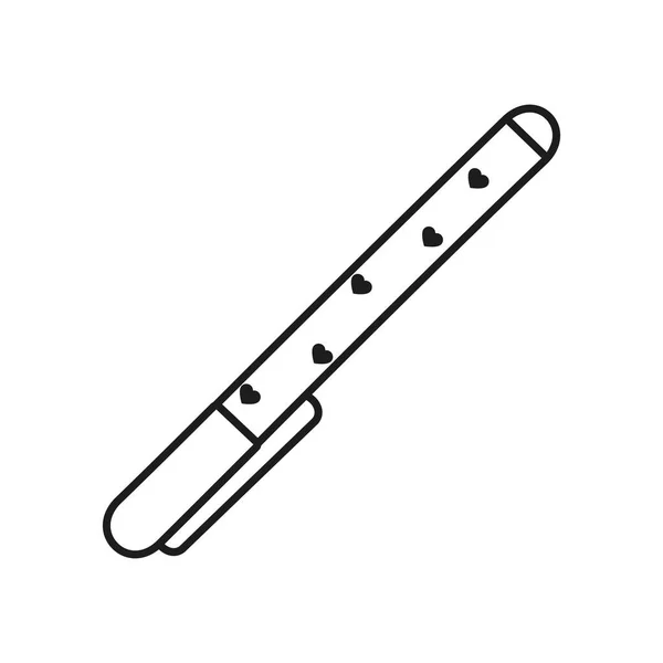 Ручка с сердцем дизайн, стиль линии — стоковый вектор