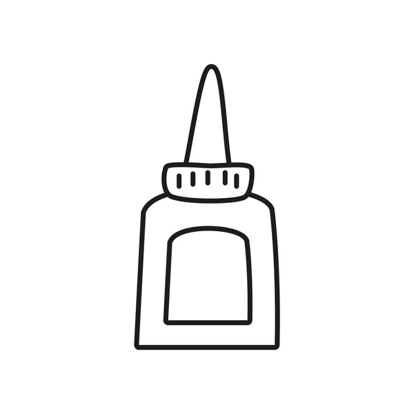 Concepto estacionario, icono de botella de pegamento, estilo de línea — Vector de stock