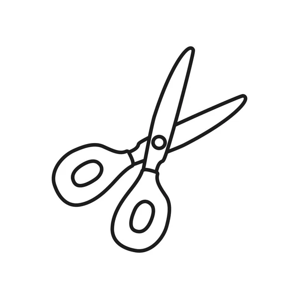 Koncepcja stacjonarna, ikona nożyczek, styl linii — Wektor stockowy