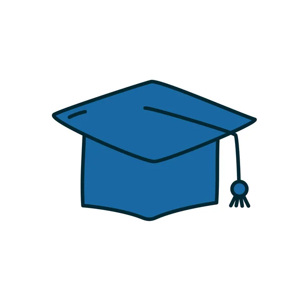 Icono de la tapa de graduación, línea y estilo de relleno — Vector de stock