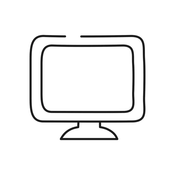 Computerbildschirm-Symbol, Linienstil — Stockvektor