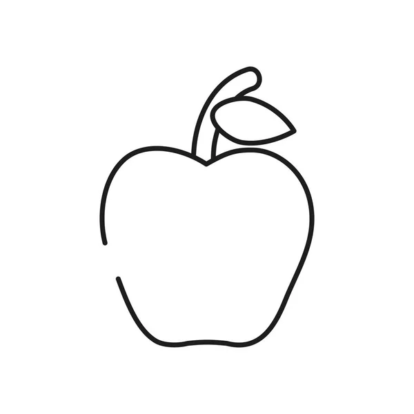 Manzana fruta icono, estilo de línea — Vector de stock