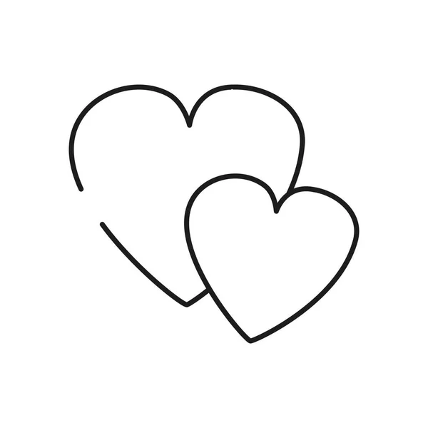 Corazón icono, estilo de línea — Vector de stock