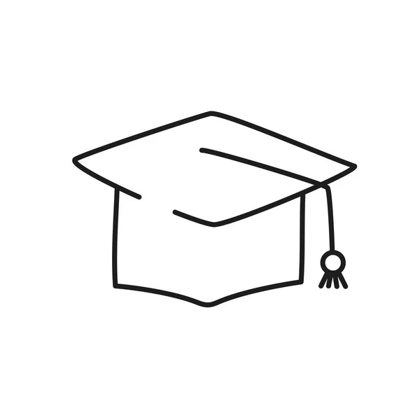 Icono de la tapa de graduación, estilo de línea — Vector de stock