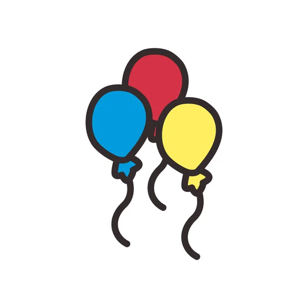 Balloons flat style icon vector design — Stock Vector