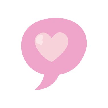 Kabarcık düz biçim vektör tasarımı içindeki kalp