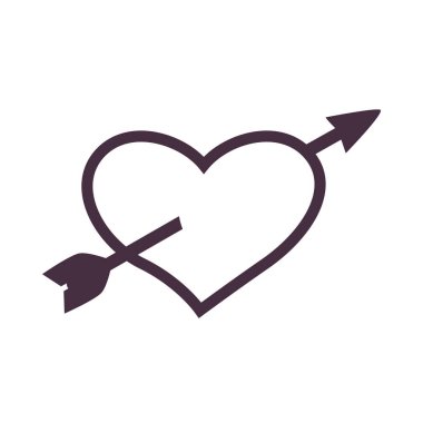 ok çizgisi biçim vektör tasarımlı kalp