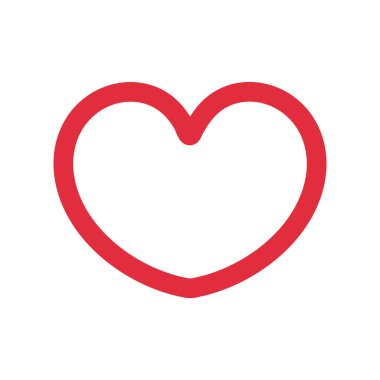Kalp düz biçim ikon vektör tasarımı