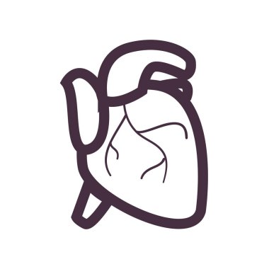 Kalp organı biçimi ikon vektör tasarımı