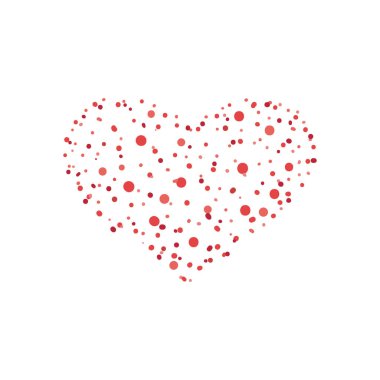 noktalı kalp düz biçim ikon vektör tasarımı