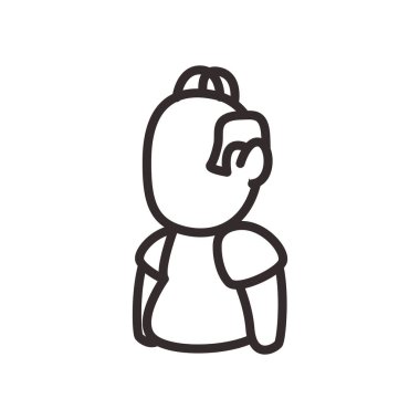 avatar man çizgisi simge vektör tasarımı