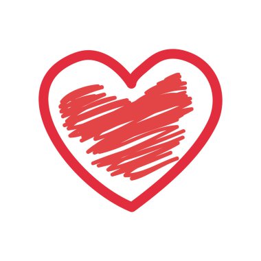 çizgili kalp düz biçim ikon vektör tasarımı