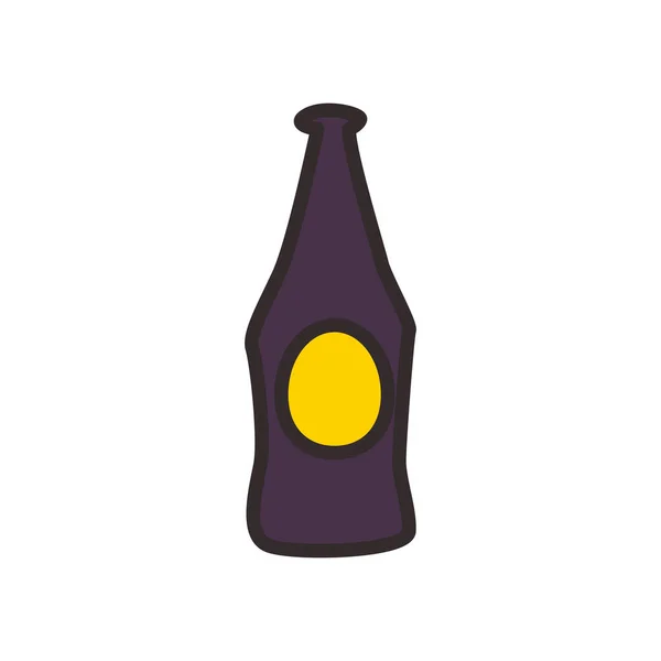 Bira şişesi düz biçim ikon vektör tasarımı — Stok Vektör