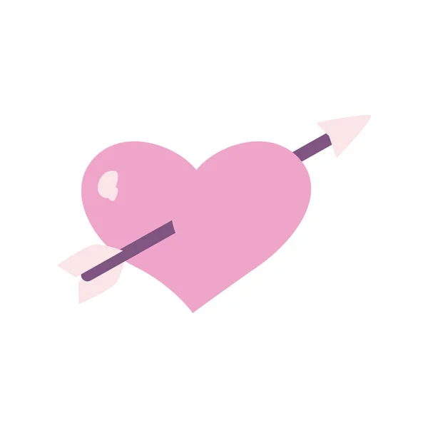 Srdce s šipkou plochý styl ikony vektor design — Stockový vektor