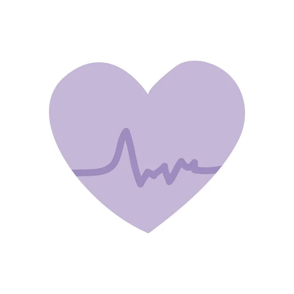 Nabız düz biçim ikon vektör tasarımlı kalp — Stok Vektör