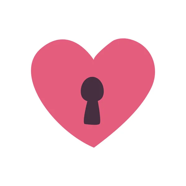 Corazón candado icono de estilo plano vector de diseño — Vector de stock