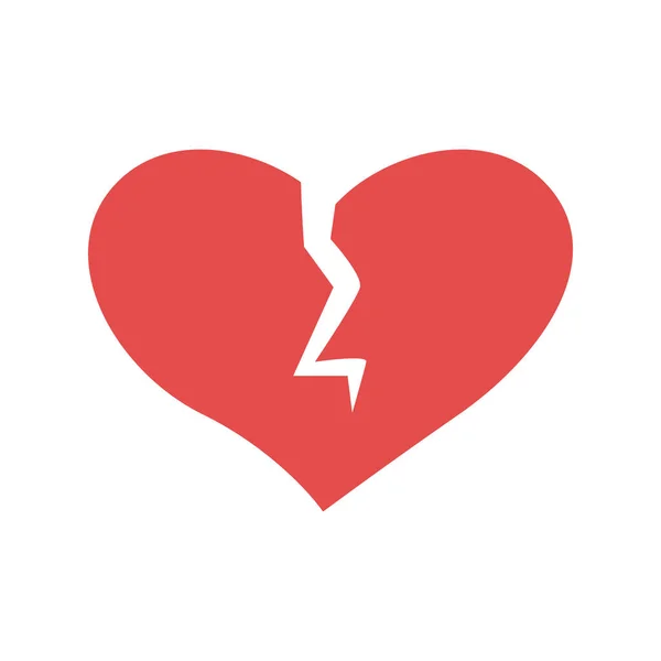 Kırık kalp düz biçim ikon vektör tasarımı — Stok Vektör