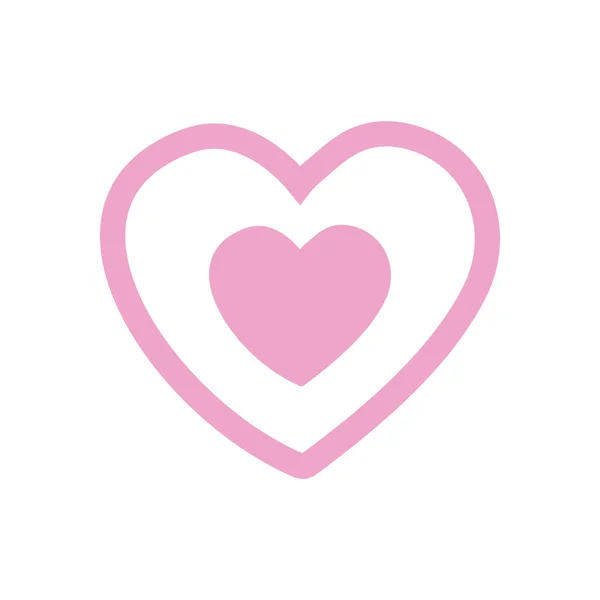 Little heart inside heart flat style icon vector design — Stock Vector