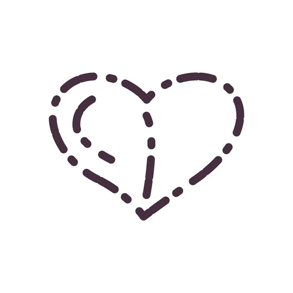 Ριγέ γραμμή της καρδιάς στυλ εικονίδιο διανυσματικό σχεδιασμό — Διανυσματικό Αρχείο