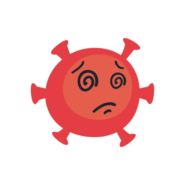Üzgün emoji covid 19 virüs düz biçim ikon vektör tasarımı — Stok Vektör