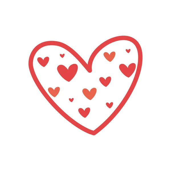 Littles hjärtan inne hjärta platt stil ikon vektor design — Stock vektor