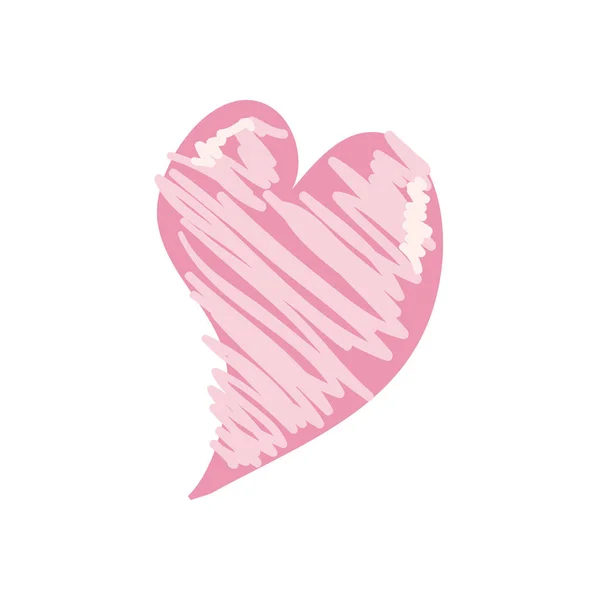 Striped heart flat style icon vector design — Stock Vector