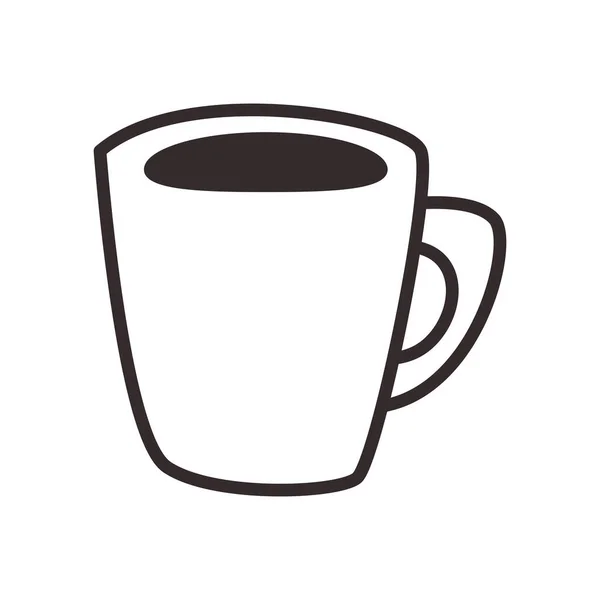 Café taza línea estilo icono vector diseño — Archivo Imágenes Vectoriales