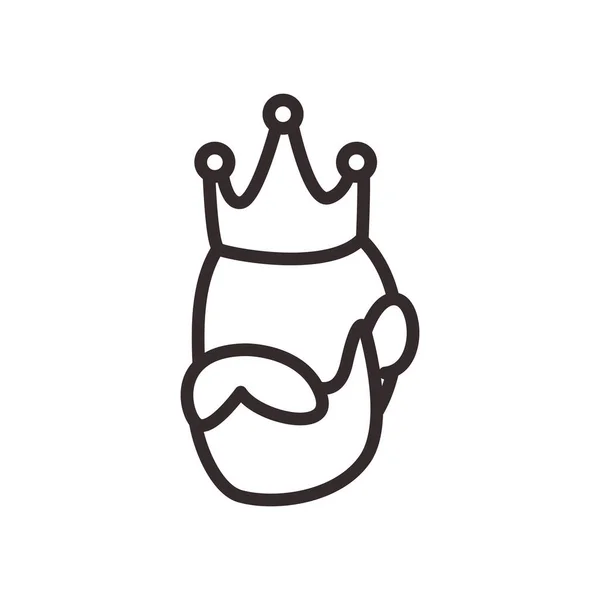 Человек с усами и дизайном иконок в стиле короны — стоковый вектор